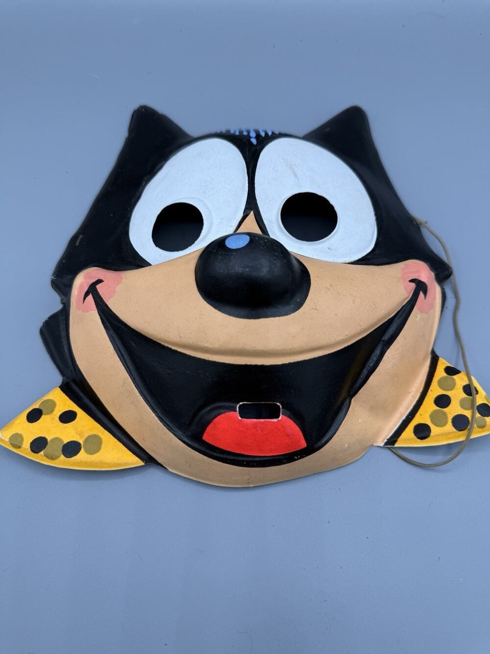 Vintage Ben Cooper Felix the Cat Halloween Plastic Mask Costume 1960s 1970s